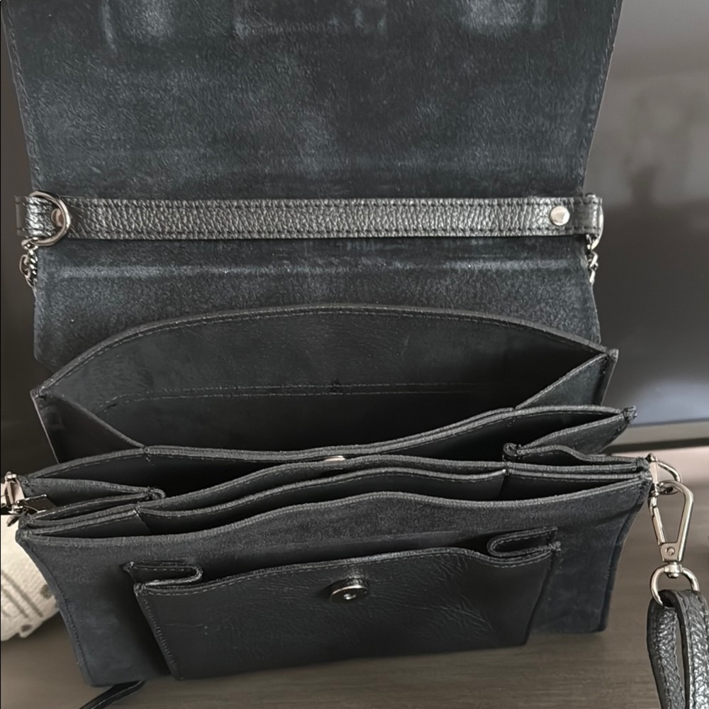 Me Makeover Essentials Black Leather Crossbody Bag - image 2